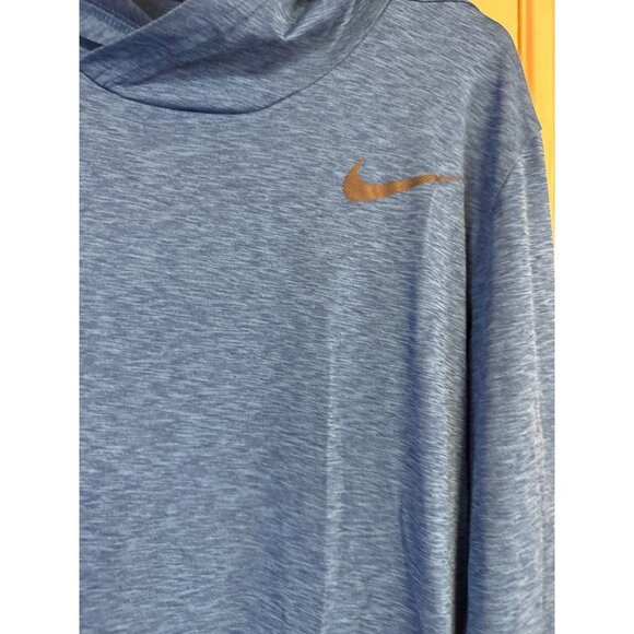 Nike Mens Dri-Fit Long Sleeve Blue Hoodie Lightweight Athletic Wear - Picture 2 of 6